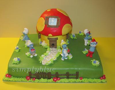 The Smurfs cake - Cake by simplyblue
