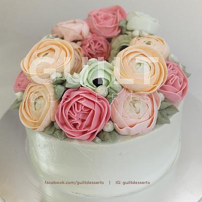 Beautiful Buttercream Flowers - Cake by Guilt Desserts