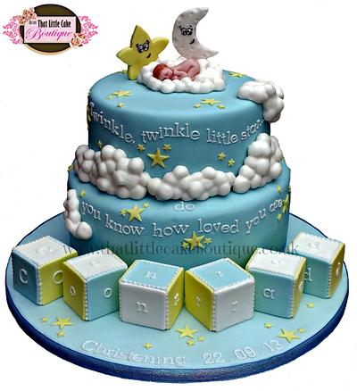 Twinkle, Twinkle, Little Star Christening Cake - Cake by Jerri