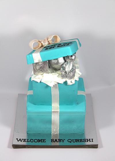 tiffany baby shower theme - Cake by soods