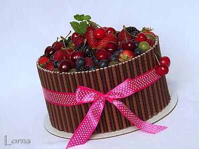 Fresh fruit & chocolate - Cake by Lorna