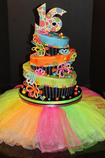 Sweet 16 Neon Cake - Cake by Jolis