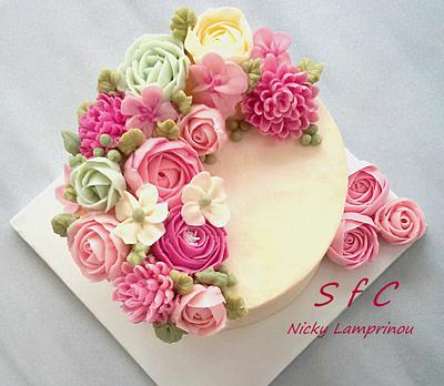 Swiss meringue buttercream cake - Cake by Sugar  flowers Creations