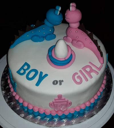 Gender reveal cake. - Cake by Pluympjescake