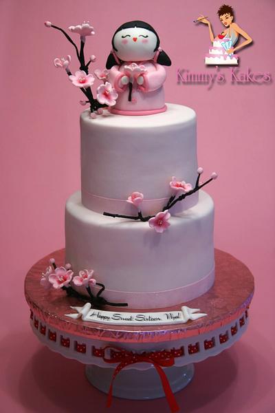 Japanese Cherry Blossoms - Cake by Kimmy's Kakes