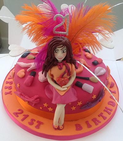 21st Birthday cake for a Fashionista - Cake by Yvonne Beesley
