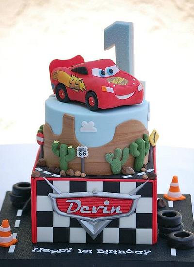 Lightning McQueen Cars Cake - Cake by Lesley Wright