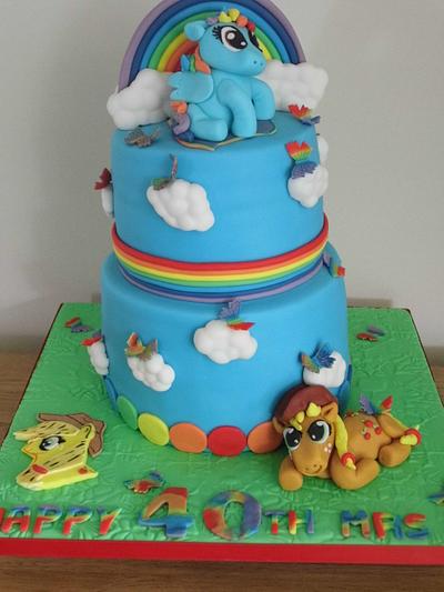 My little pony rainbow cake. - Cake by Karen's Cakes And Bakes.