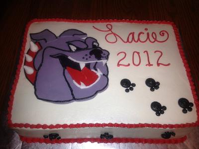 Bulldog Mascot Grad Cake - Cake by Cakebuddies