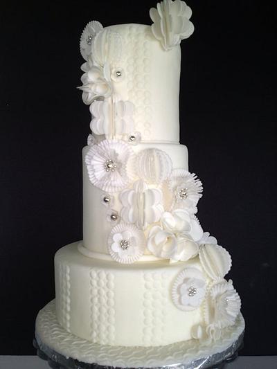 White Modern Fantasy Flower wedding cake - Cake by The Vagabond Baker