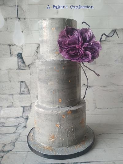 Buttercream Concrete wedding cake - Cake by Janannie Rangaswamy