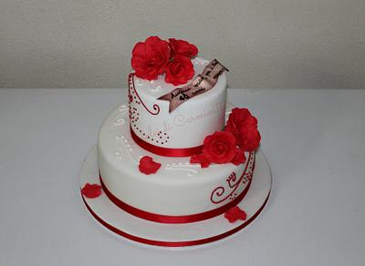 Red rose birthday - Cake by carmen belfiore