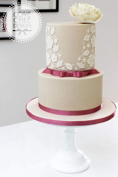 Plunging lace - Cake by Cove Cake Design