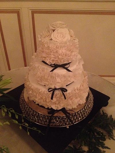 Ruffle Wedding Cake - Cake by Jennifer 