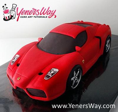 3D Ferrari Enzo Car Cake - Cake by Serdar Yener | Yeners Way - Cake Art Tutorials