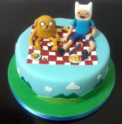 Jack and Finn from Adventure Time - Cake by milcoresmilsabores