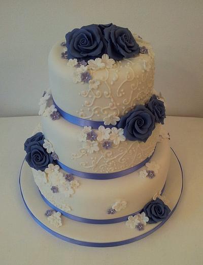 Purple Rose Wedding Cake - Cake by Sarah Poole