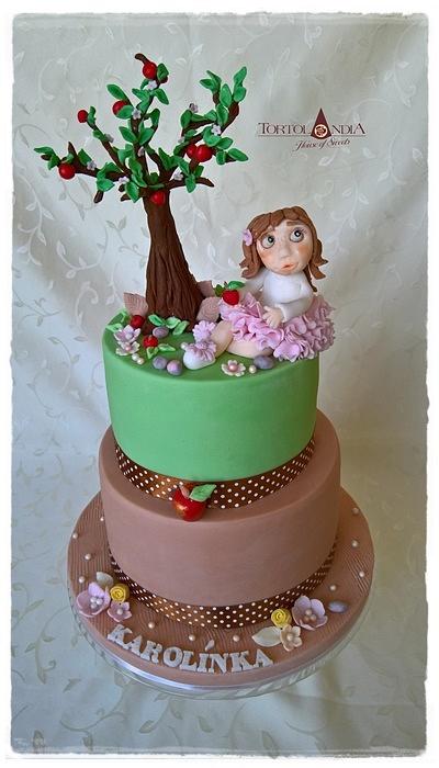 Sweet girl & her apple tree - Cake by Tortolandia