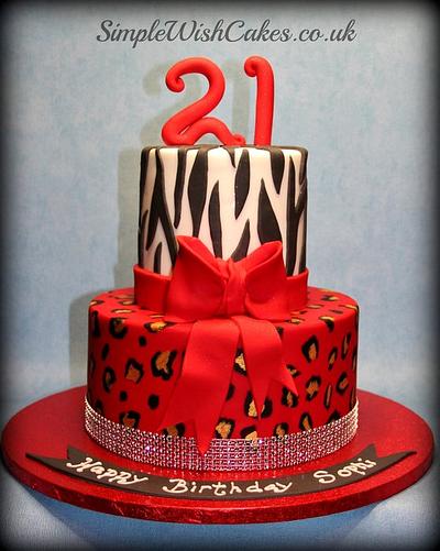Red Leopard Print - Cake by Stef and Carla (Simple Wish Cakes)