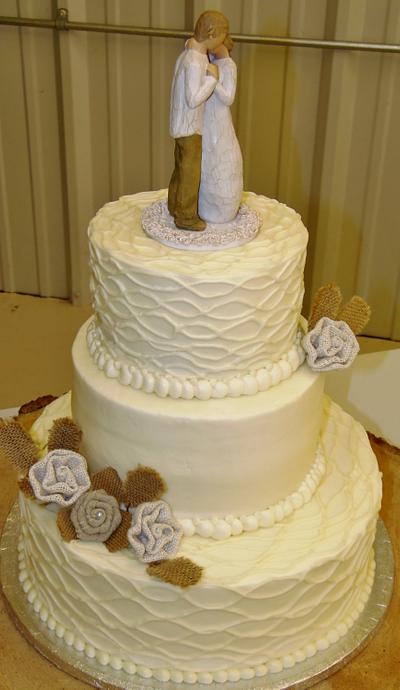 Rustic Buttercream wedding cake - Cake by Nancys Fancys Cakes & Catering (Nancy Goolsby)