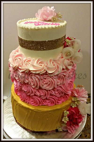 pink and gold bridal shower - Cake by Jessica Chase Avila