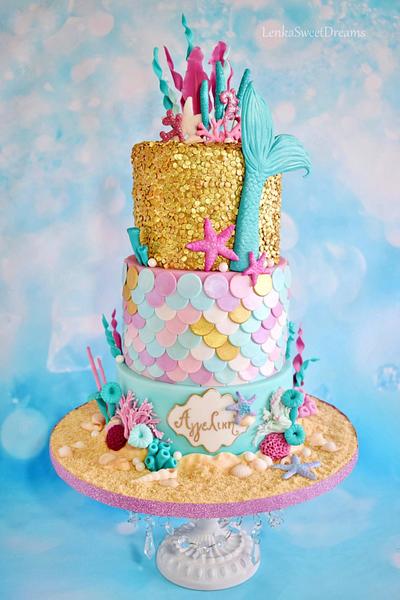 Mermaid sequin cake. - Cake by LenkaSweetDreams