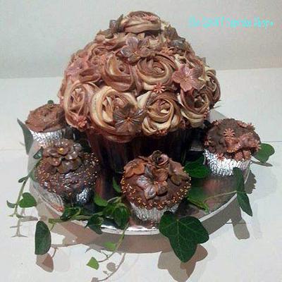 White and milk chocolate Giant Cupcake - Cake by Amelia Rose Cake Studio