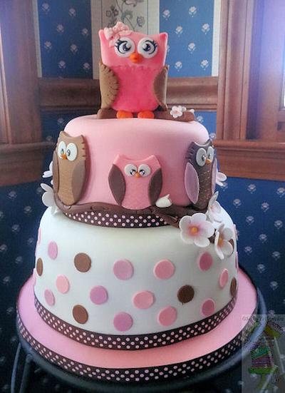 Owl Baby Shower  - Cake by Yari 