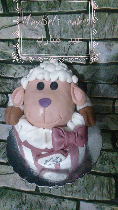 Gift box sheep cake  - Cake by MayBel's cakes