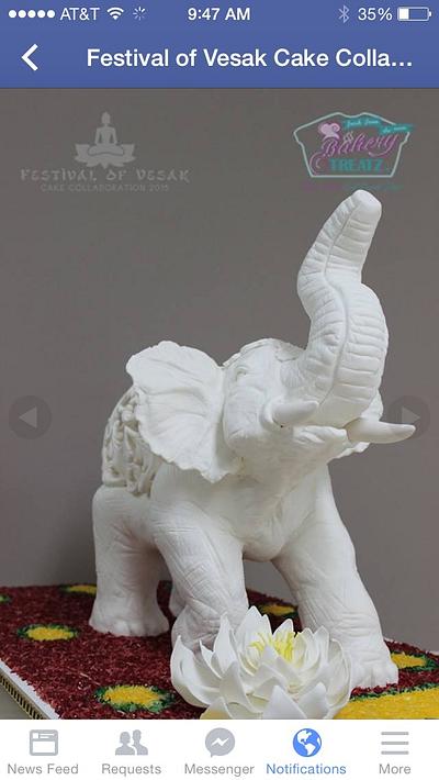Vesak cake collaboration, the white bull elephant  - Cake by MsTreatz
