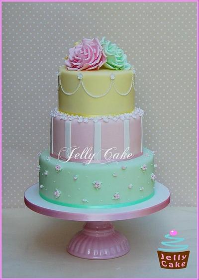 Pretty Pastels Wedding Cake - Cake by JellyCake - Trudy Mitchell
