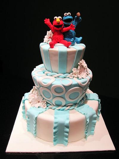 Elmo n Cookie Monster Wedding - Cake by Nicholas Ang