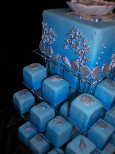 Blue Sea themed Wedding  - Cake by Sugarart Cakes