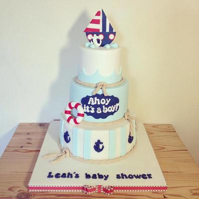 Nautical themed baby shower cake - Cake by Rachel Manning Cakes