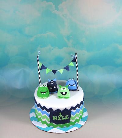 Blue and green monster cake - Cake by soods