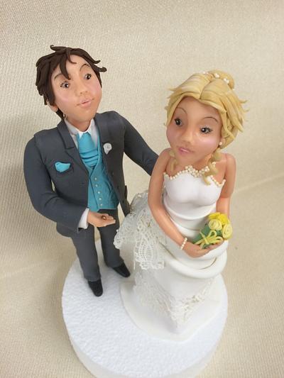 Bride and groom - Cake by Elaine - Ginger Cat Cakery 