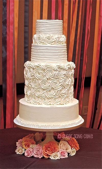 Rosette Couture Wedding Cake - Cake by lorieleann