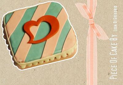 Square cake with heart, sugar paste - Cake by Piece of cake by Lidia Di Gregorio (Italian cakes)