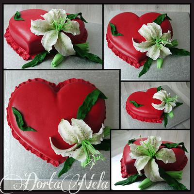 Heart and Lily - Cake by DortaNela