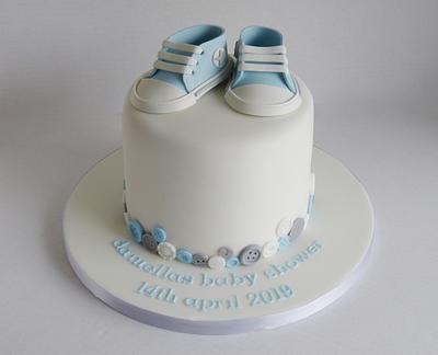 Boys baby shower baby Converse cake - Cake by Angel Cake Design