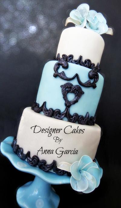 Tiered Cake with Gelatin Roses  - Cake by Designer Cakes by Anna Garcia