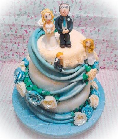 Turquise family wedding cake - Cake by Lucy