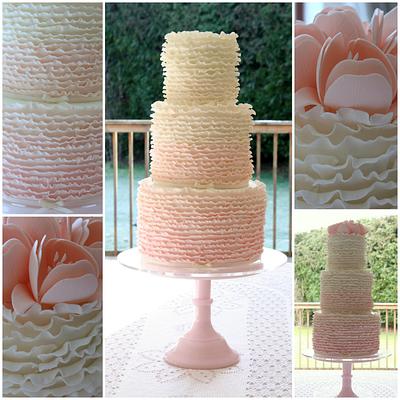 Ombre Ruffles Wedding Cake - Cake by TiersandTiaras