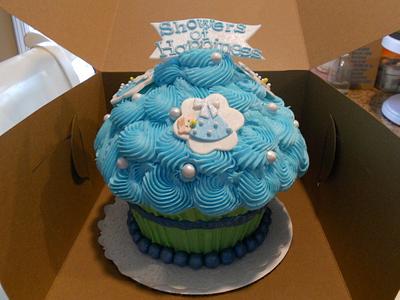 Baby Boy Giant Cupcake Cake - Cake by paula