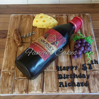 Wine bottle cake - Cake by Fancier Cakes