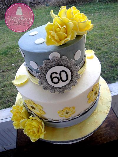 Yellow and Grey- the new color scheme - Cake by Shawna McGreevy