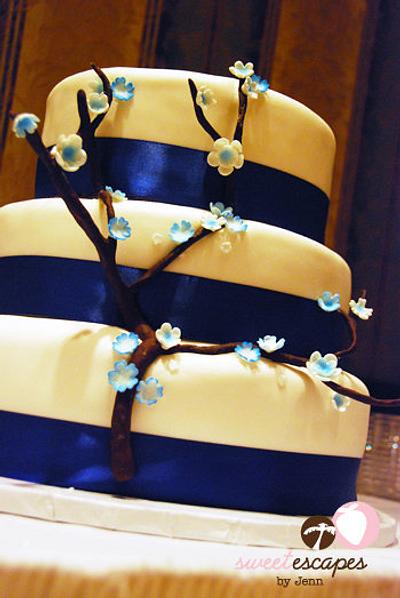 Blue Cherry Blossom Cake - Cake by Jenn Chao