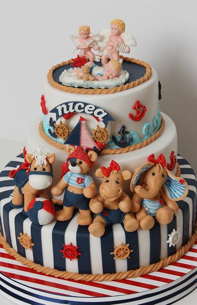 Navy themed christening cake - Cake by Viorica Dinu
