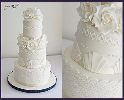 Art Deco Wedding Cake - Cake by Sugar Ruffles