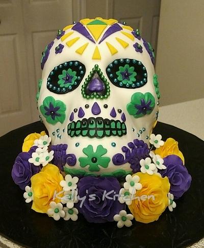 Sugar skull wedding cake - Cake by Kelly Stevens